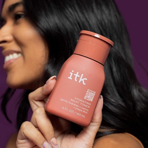 ITK Hydrating Milky Face Toner - Hyaluronic Acid & Green Tea for Dry Skin Relief | 5 oz. Vegan Formula