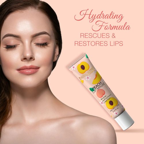 Bellapierre Cosmetics Peach Lip Mask - Hydrating Lip Plumping Mask with Hyaluronic Acid | Daily Moisturizer