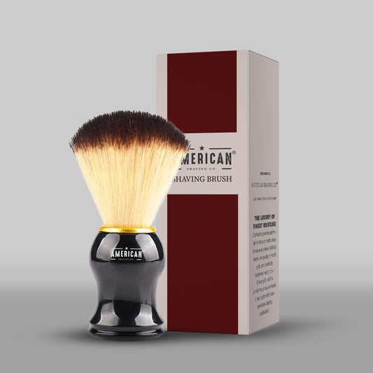 American Shaving Co. Shaving Brush, Made in USA, Premium Quality Nylon Bristles, Comfortable Grip, Personal & Professional Use, GMP Certified Facility, Cruelty-Free Products