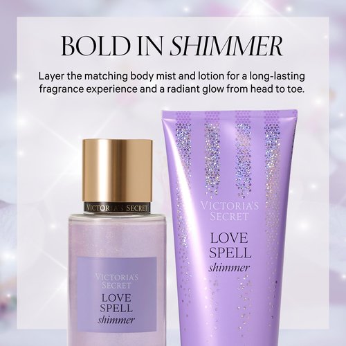 Victoria's Secret Love Spell Shimmer Mist, Body Spray for Women, Notes of Cherry Blossom and Fresh Peach Fragrance (8.4 oz)