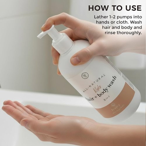 Rowe Casa Organics 2-in-1 Kids Hair & Body Wash - Fruity Scented Shampoo & Body Cleanser - 16 Fl. Oz