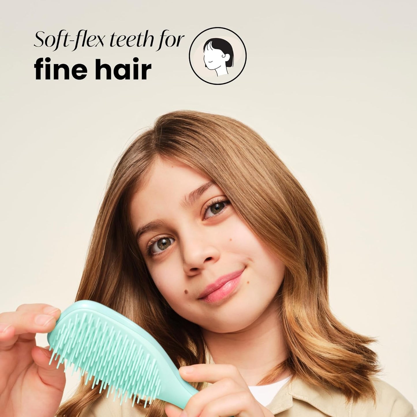 Tangle Teezer Fine & Fragile Detangler Hairbrush Duo, Eliminates Knots & Reduces Breakage, Regular & Travel-Size, Pink & Mint