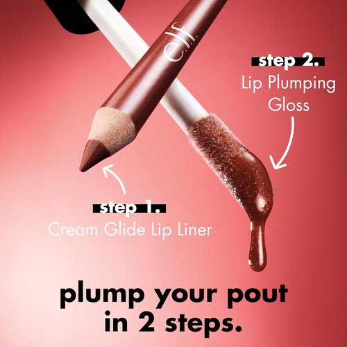 e.l.f. Lip Plumping Gloss - Hydrating High-Shine Formula for Fuller Lips | Pink Paloma, 0.1 Fl Oz