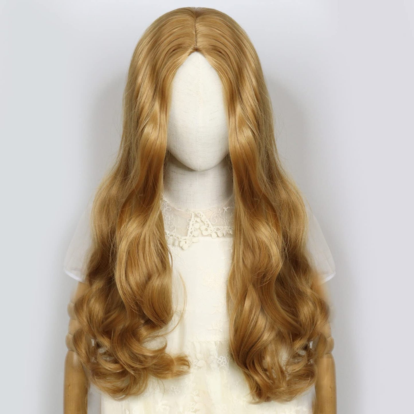 HUNIGIR Kids Blonde Wig M3gan Wig Girls Long Wavy Wig Honey Blonde Cosplay Princess Wig Women Heat Resistant Synthetic Halloween Costume Wig with Wig Cap (Honey Blonde)