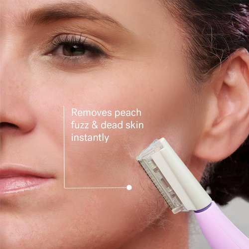 Michael Todd Beauty Sonicsmooth Dermaplane Razor - Women's Face & Eyebrow Trimmer | 8 Weeks of Blades for Peach Fuzz Removal