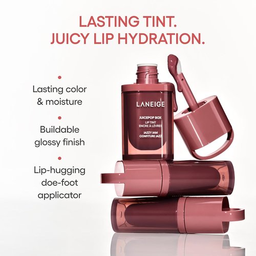 LANEIGE JuicePop Box Lip Tint - Long-Lasting Hydrating Formula | Buildable Juicy Color & Nourishing Shine