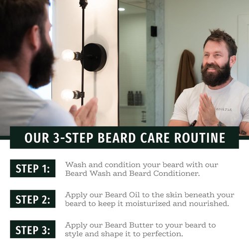 Live Bearded Beard Oil & Butter Grooming Kit - All-Natural Ingredients for Growth Support | Executive Scent - Cedar & Vanilla