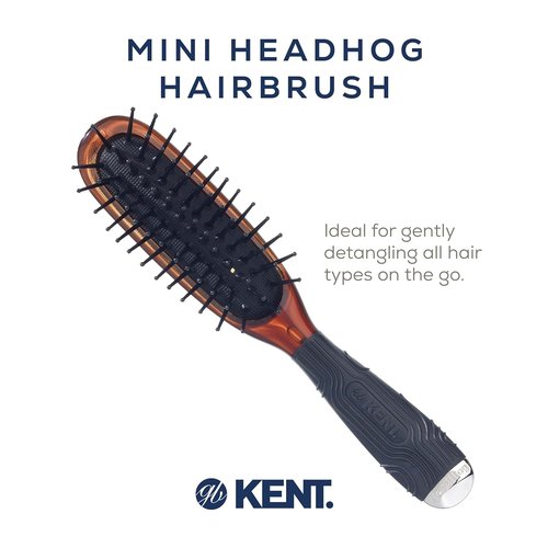 Kent Minihog Detangler Brush - Anti-Static Hair Brush with Rounded Nylon Bristles | Travel-Friendly Design