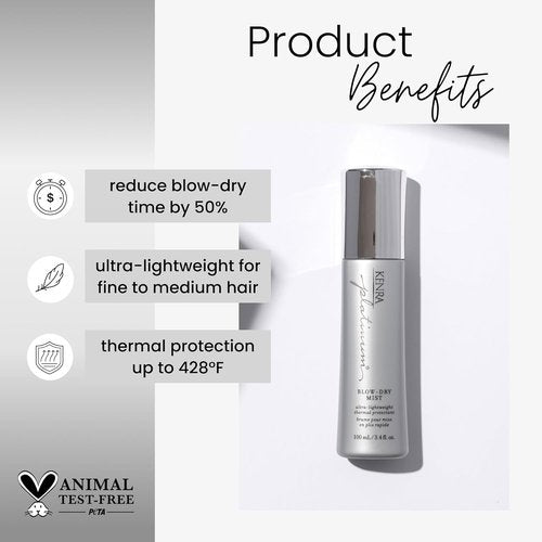 Kenra Platinum Blow-Dry Mist - Ultra-Lightweight Thermal Protectant for Fine to Medium Hair | Smooths, Detangles & Eliminates Frizz