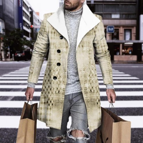 BIVENANT Men's Thermal Wool Blend Peacoat - Casual Notched Collar Business Trench Coat