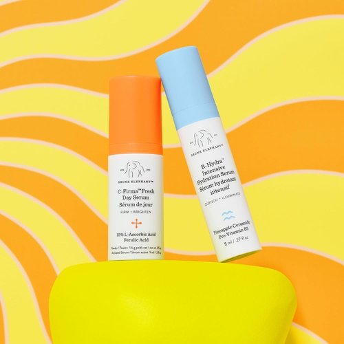 Drunk Elephant Hydra & Bright Skincare Set - C-Firma (9 ml) & B-Hydra (8 ml) - Clean, Cruelty-Free, Dermatologist-Tested