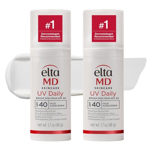EltaMD UV Daily Face Sunscreen - Transparent Zinc Oxide & Hyaluronic Acid, Moisturizes & Protects Skin