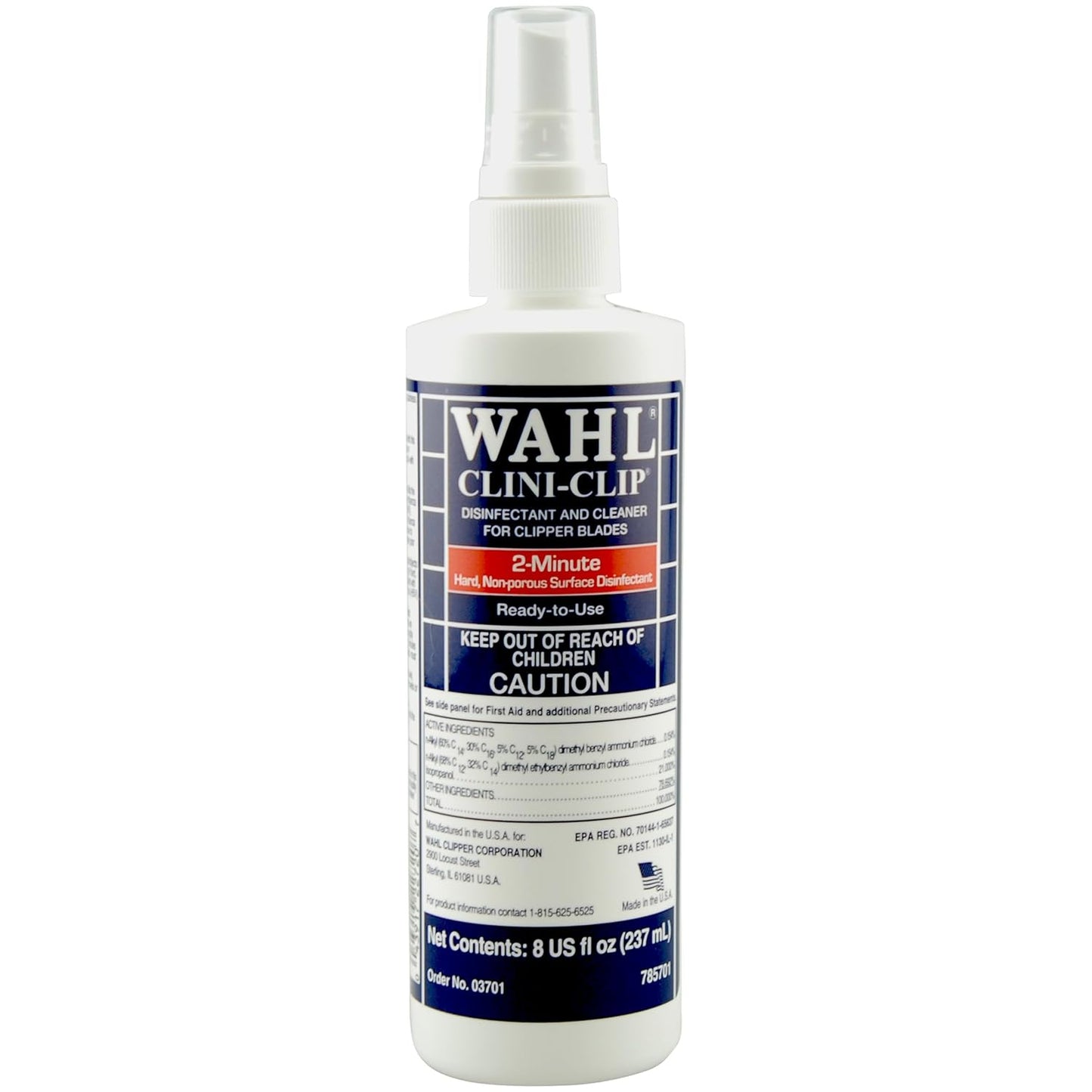 Wahl Professional Clini-Clip Spray - Fast-Acting Cleaner & Lubricant for Clipper Blades | 8 Fl Oz