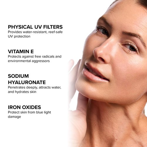 DRMTLGY Physical Tinted Moisturizer with SPF 44. Universal Tint. All-In-One Mineral Tinted Sunscreen and Foundation with Broad Spectrum Protection Against UVA and UVB Rays, 2.05 oz