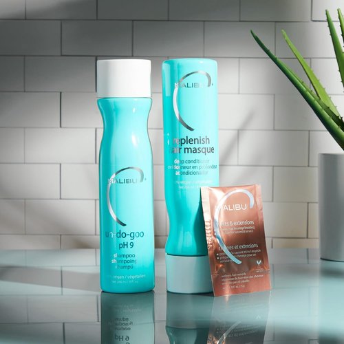 Malibu C Wefts & Extensions Hair Remedy - Removes Build-Up & Prevents Breakage - Preps Natural Hair