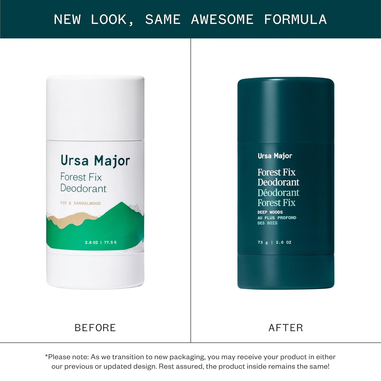 Ursa Major Natural Deodorant - Forest Fix | Aluminum-Free & Non-Staining | 2.6 Ounces