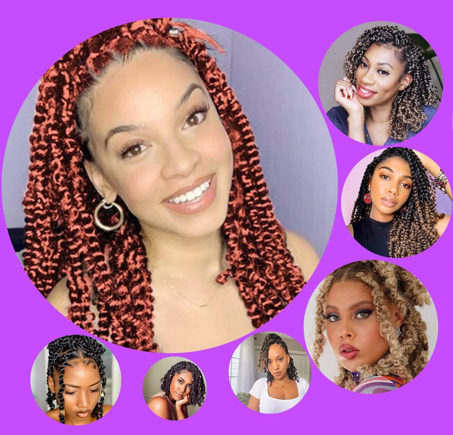 Passion Twist Hair 12 Inch Water Wave Crochet Hair for Black Women Passion Twist Crochet Hair for Butterfly Locs 2 Pack Curly Crochet Passion Twist Braiding Hair Extensions Burgundy