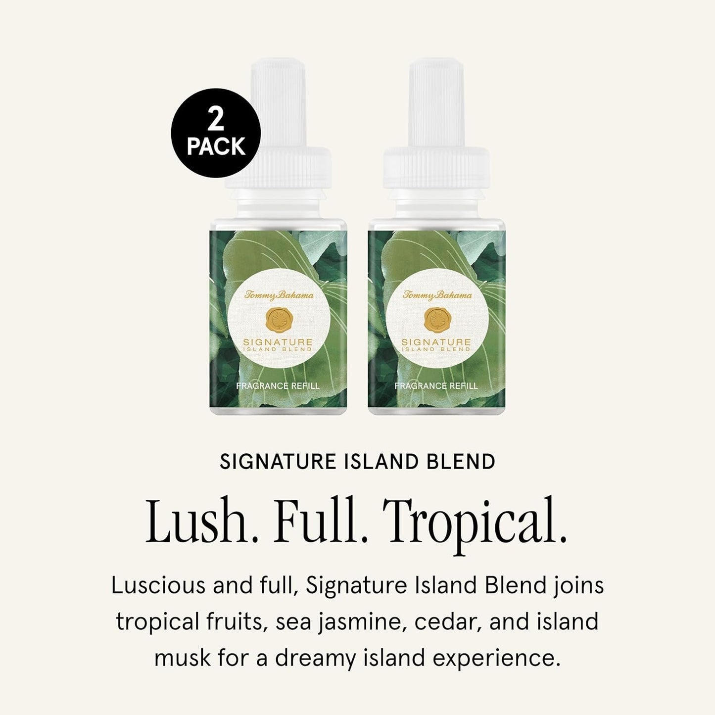 Tommy Bahama Home Scent Refill - Premium Fragrance for Smart Air Diffuser - 2 Pack, Signature Island Blend
