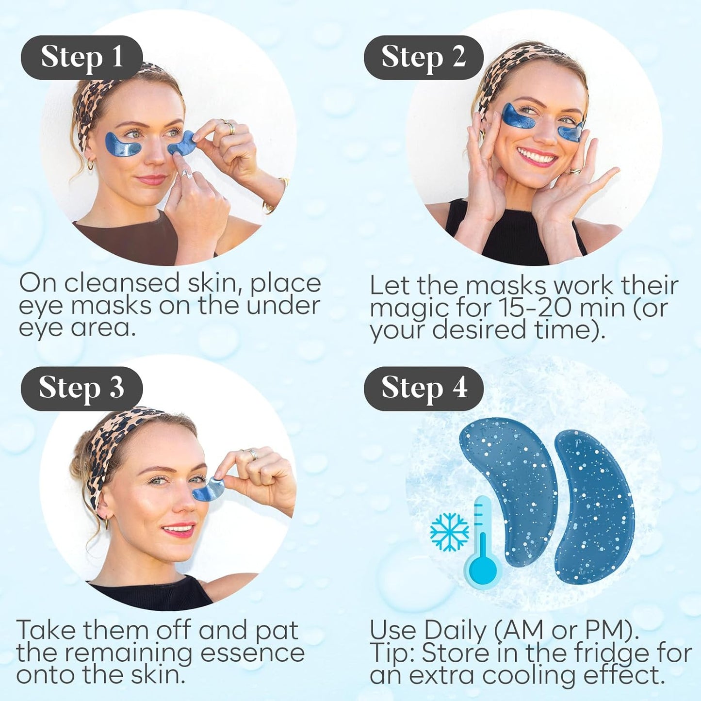 Skiennix Marine Collagen Under Eye Patches - Hydrating Mask for Puffy Eyes & Dark Circles | 30 Pairs