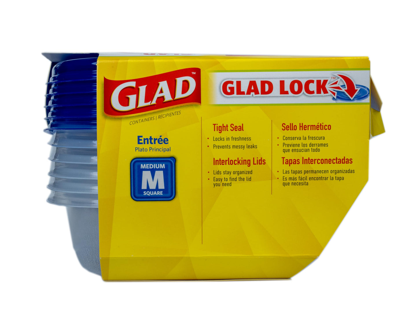 Glad GladWare To Go Snack Food Storage Containers - Medium Round - Meal Container Holds up to 24 Ounces of Food - Lock Tight Seal, 4 Count