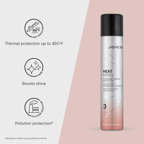 Joico Heat Hero Glossing Thermal Protector - Protects Against Heat, Humidity & UV | Paraben & Sulfate Free