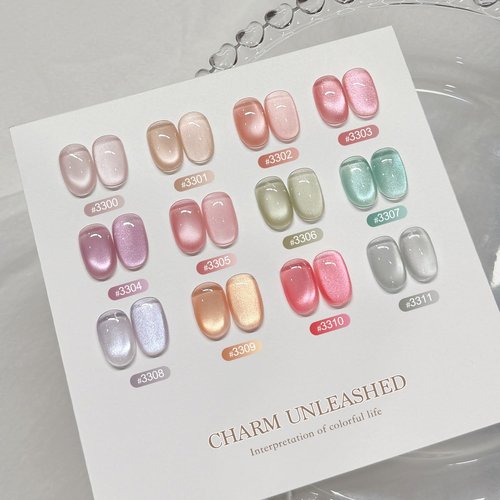 GAOY Nude Glassy Cat Eye Gel Nail Polish, 16ml Glitter Holographic Nail Polish with Magnet, Reflective Translucent UV Gel, 3301 Ash Blonde