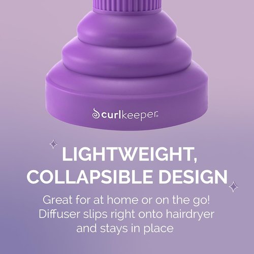 Curl Keeper Hair Dryer Diffuser - Pop-Up Silicone Attachment for Curly Hair | Travel-Friendly & Universal Fit
