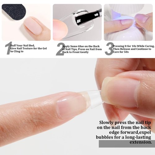 EODCI Gel Nail Tips Glue, 15ml Nail Glue Gel Soak Off Glue Super Strong Nail Glue U V Cured Needed Acrylic Nail Gel for Nails Extension Fake Nails Press On Nails