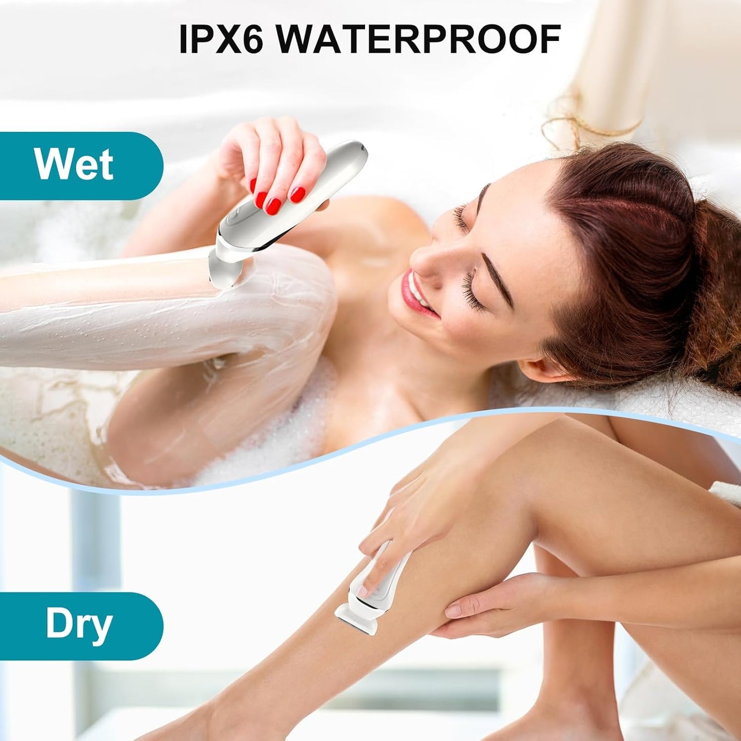 Skiennix Electric Bikini Epilator - 5-in-1 Hair Removal for Face, Arms, Legs & Bikini | Waterproof & Rechargeable