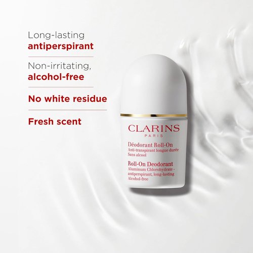 Clarins Roll-On Antiperspirant Deodorant - Alcohol Free, Long Lasting & Non-Sticky Formula | 1.7 Ounces