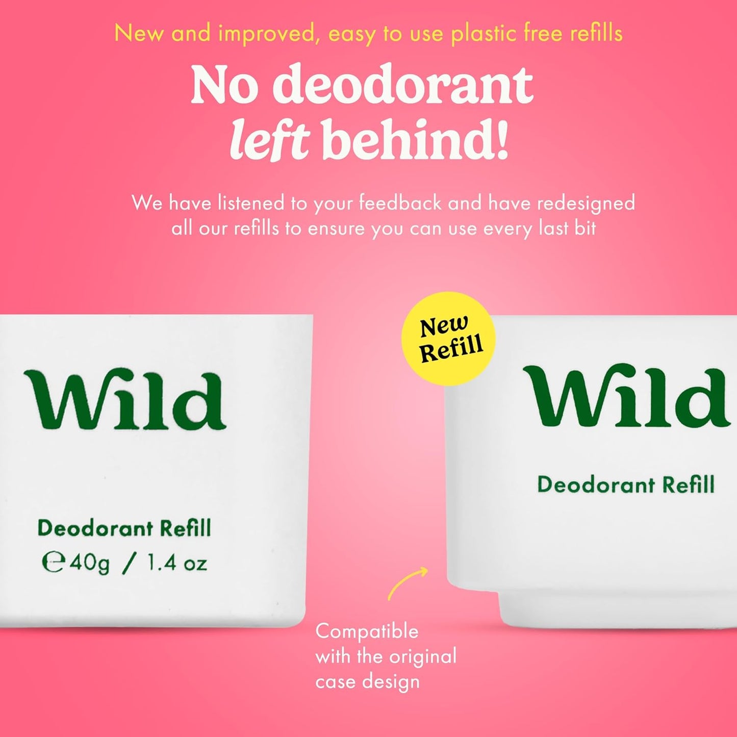 Wild Aluminum-Free Deodorant Starter Kit | Refillable Stick with Aqua Case & Vegan Refill Scents