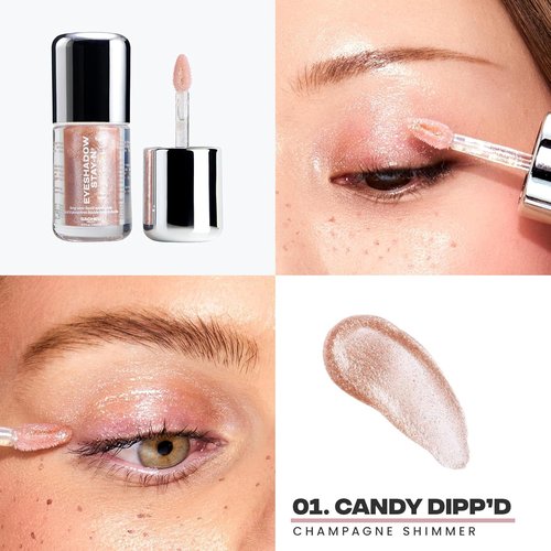 Sacheu Liquid Eyeshadow - Longwear Eye Makeup with Buildable Pigment | Matte & Shimmer Finishes, Candy Dipp’d