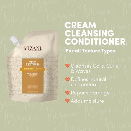 Mizani True Textures Cream Cleansing Conditioner - Coconut Oil, Paraben & Sulfate-Free for Curly Hair