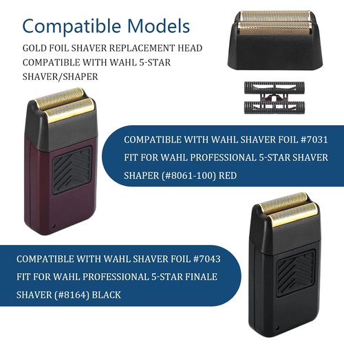 Finale Replacement Foil - Compatible with Wahl Professional 5 Star Series Shaver | Gold Super Close Shaving for Sensitive Skin