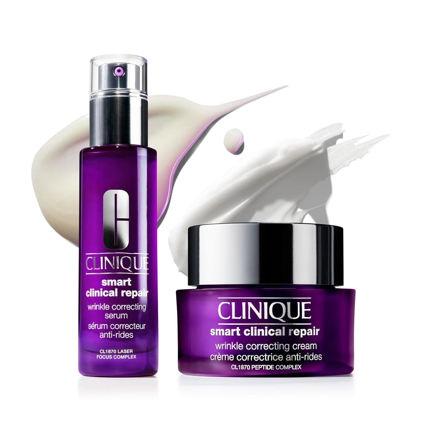 Clinique Smart Duo - Anti-Aging Face Cream & Serum Set for Wrinkle Repair | 1.7 oz & 1 oz