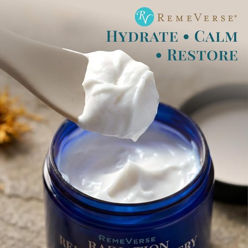 RemeVerse Radiation Cream - Unscented Hydrating Formula with Hyaluronic Acid & Peptides | 6 fl oz