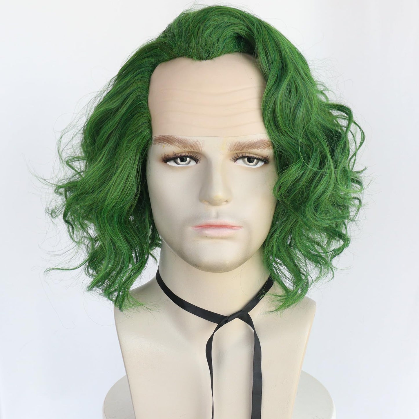 HUNIGIR Joker Wig Green Bald Wig Mens Green Wig Green Bald Head Wig Heat Resistant Synthetic Halloween Cosplay Costume Wig (Green)