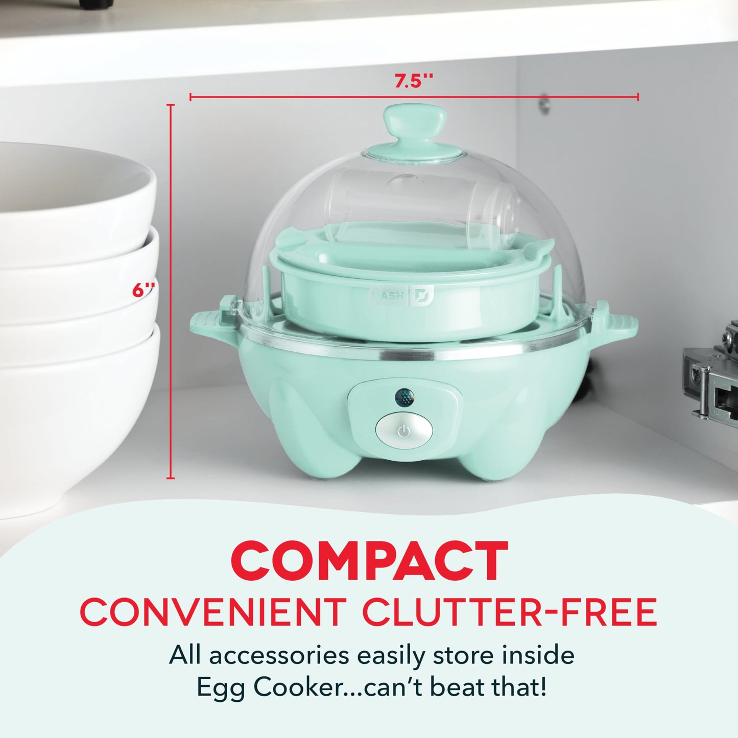 Dash Rapid Egg Cooker - Boiler, Poacher & Steamer - Includes Measuring & Recipe Guide - Dishwasher Safe - Holds 7 Eggs, Black