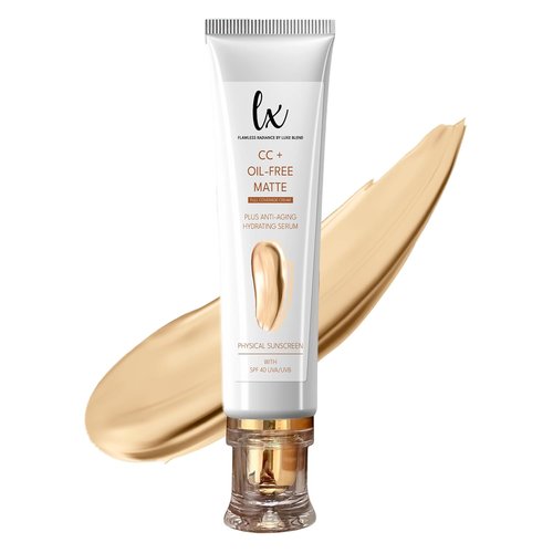 Lx Blend CC+ Cream - Oil-Free Matte Foundation with SPF 40 | Full Coverage, Anti-Aging Hydration | 1.08 FL OZ