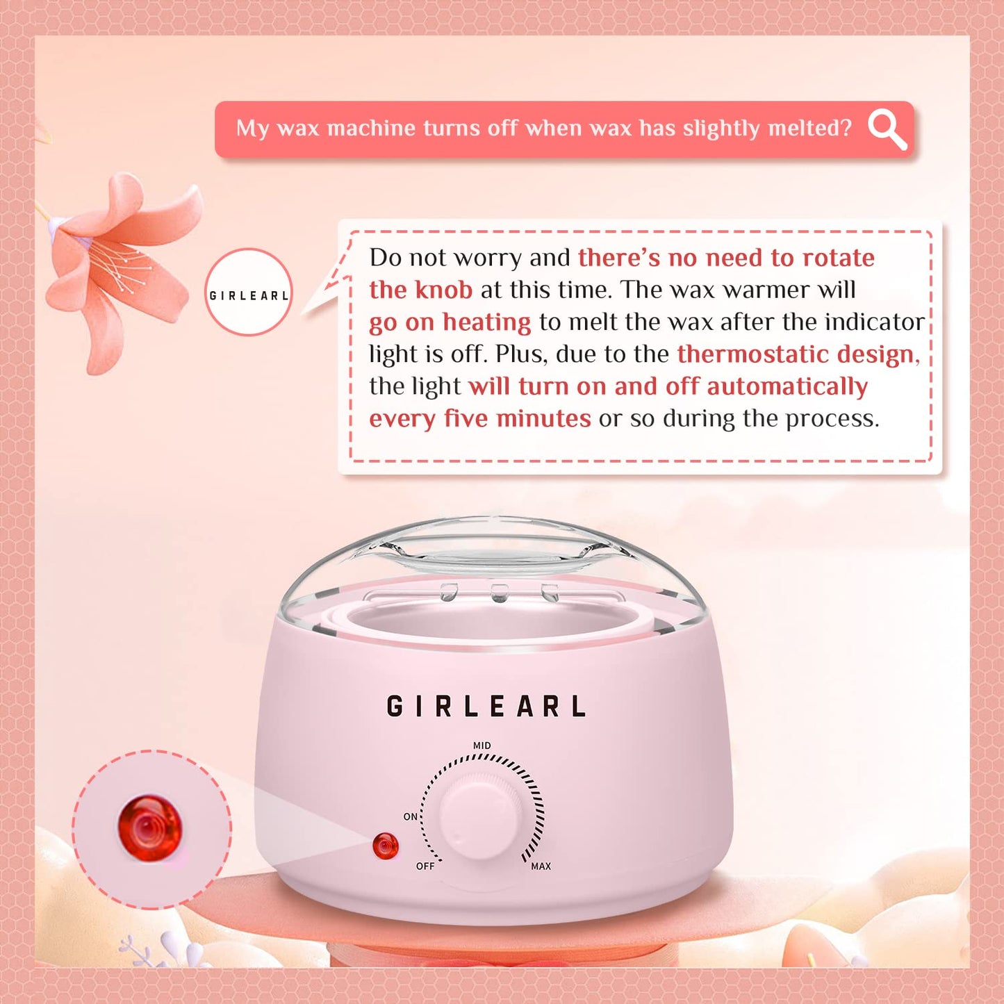 Waxing Kit for Women and Men, GIRLEARLE Wax Warmer Hair Removal at Home with Beads, Multiple Formulas Target Different Types of Sensitive Skin Body, Brazilian Bikini, Eyebrow, Facial