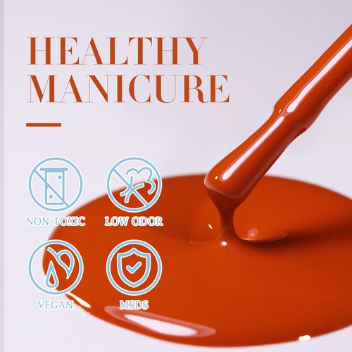 Double Rhythm 0.5Oz Gel Polish Pure Sheer Same Color Same Bottle Soak Off 15ML Gel Polish Manicure Salon Nail Art DIY at Home for Women (Pumpkin Orange-A1100)