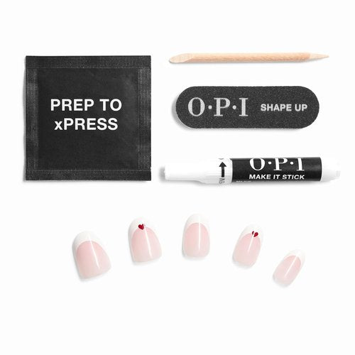 OPI On Point Press On Nails - Short Round, Squoval & Almond Styles | 30 Count with Glue | Long Lasting & Reusable