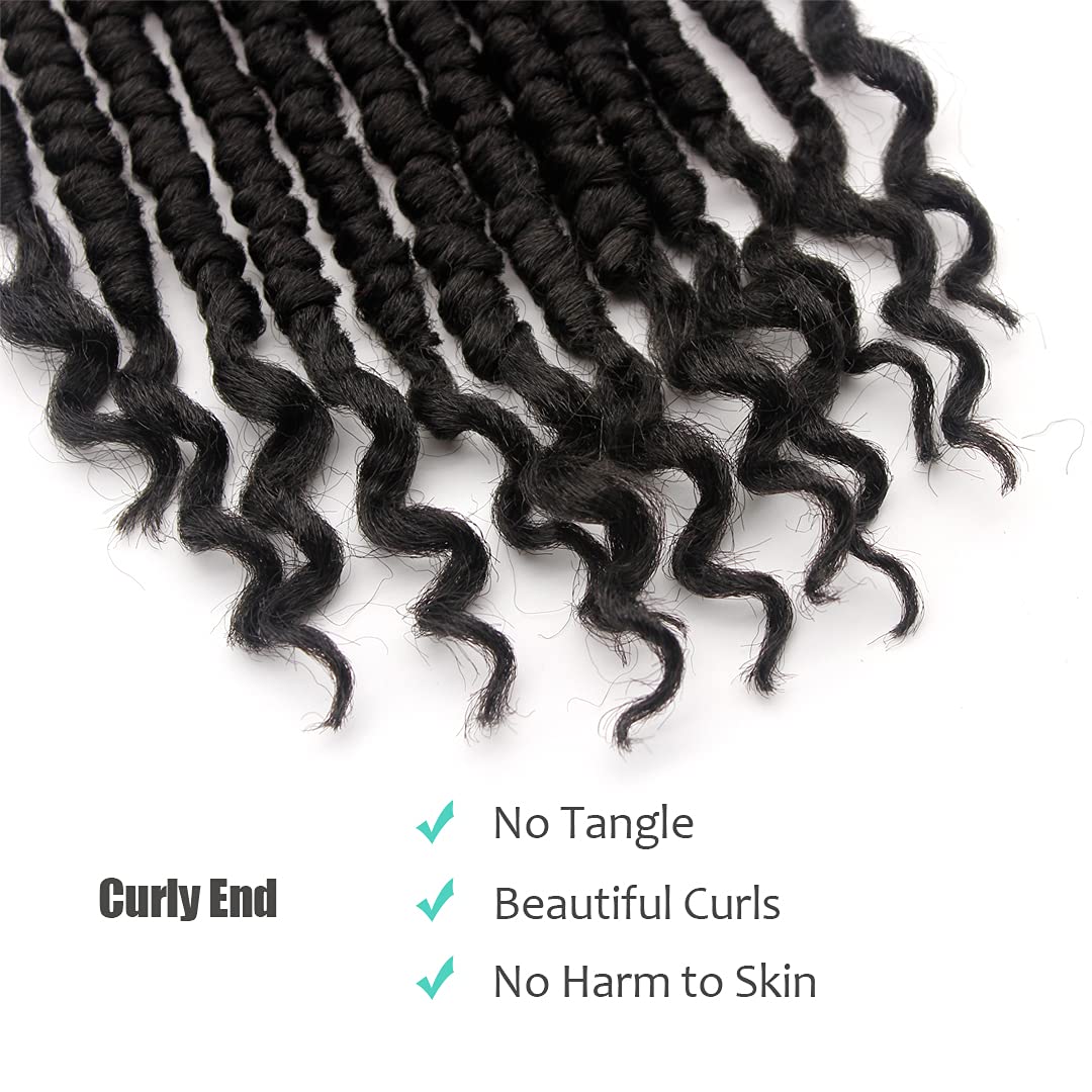 Spring Twist Hair 12 Inches Senegalese Crochet Hair Curly End Crochet Twists for Black Women 8 Packs Pre looped Passion Twist Crotchet Hair Synthetic Spring Twist Crotchet Hair 1B
