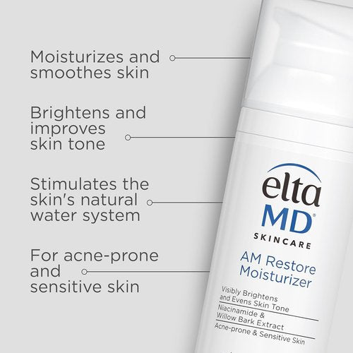 EltaMD Skin Care Kit - AM Restore & PM Restore Moisturizers with Anti-Aging Eye Gel | Hydrating Duo