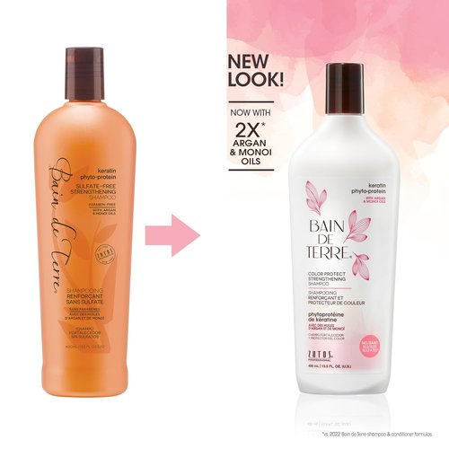 Bain de Terre Keratin Shampoo - Color Protect & Strengthen Weak Hair | Sulfate-Free, Paraben-Free