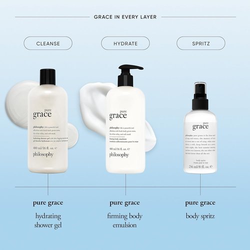 Philosophy Pure Grace Body Spray - Crisp & Clean Women's Fragrance - Water Lily & Musk Notes - 8 Fl Oz