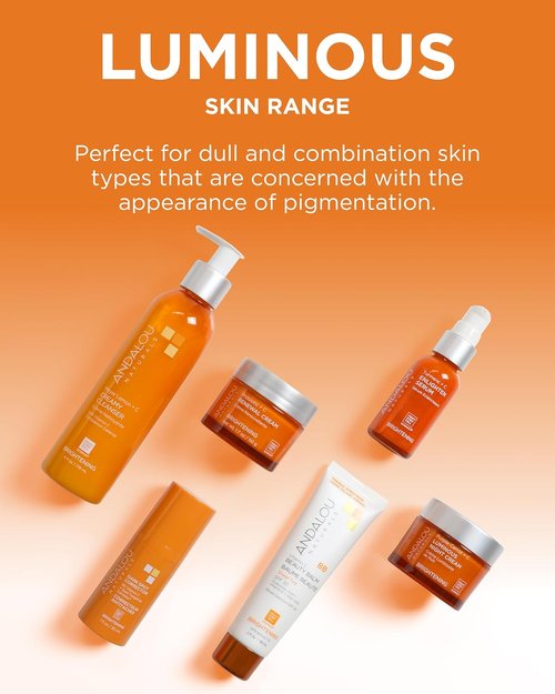 Andalou Naturals Luminous Eye Serum - Illuminating Under Eye Moisturizer with Vitamin C & Caffeine - 0.6 Oz