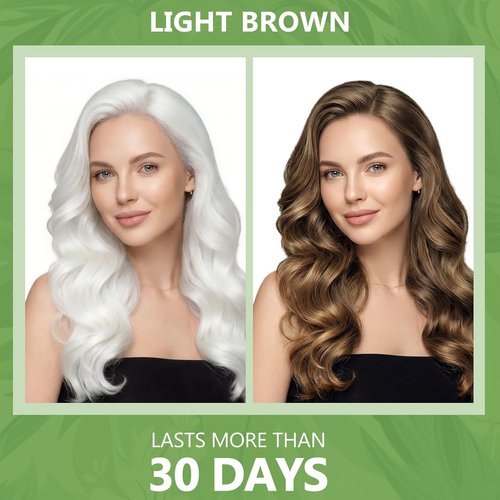 HIS&HERCHOICE Light Brown Hair Dye Shampoo - 3-in-1 Gray Coverage | Ammonia & Paraben Free, Herbal Formula