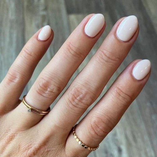 modelones Short Press on Nails, Oval Fake Nails Kit Press Ons with Nail Glue, Adhesive Tabs, Nail File, Prep Pad, Manicure Stick, 32Pcs 16 Sizes, White, Spring Women Girl Gift