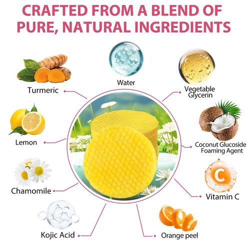 Turmeric Cleansing Pads for Dark Spots,Turmeric Cleansing Pads for face,Turmeric Face Scrub Pads,Turmeric Pads for Face Cleansing and Exfoliation (60 PCS)